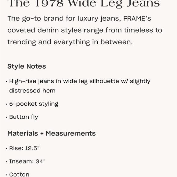 FRAME ‘The 1978’ Jeans in 27 - Picture 5 of 5